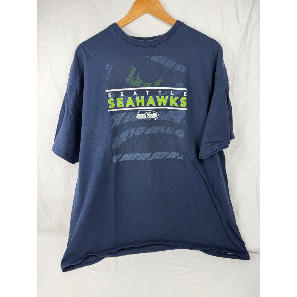 Seattle Seahawks 2017 Schedule T-Shirt Mens XL Navy Blue NFL Football Fan Tee‎